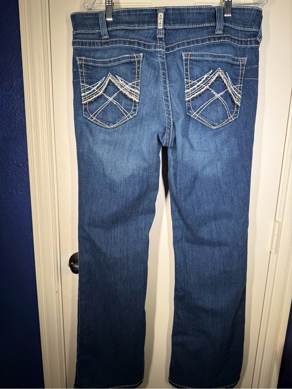Ariat Women's Dark Blue Bootcut Jeans with Embroidered Back Pockets